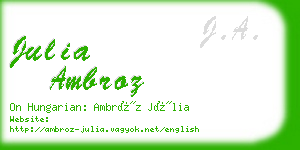 julia ambroz business card